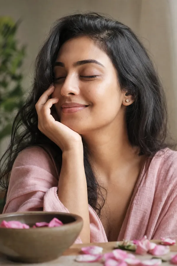Woman with healthy, glowing skin