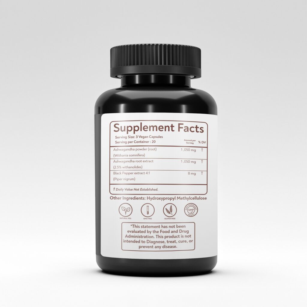 Supplement facts label for Rushi Herbs StaminaX