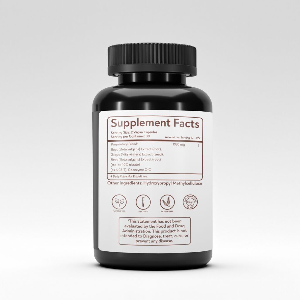 Supplement facts label for Rushi Herbs CardioCare Pro