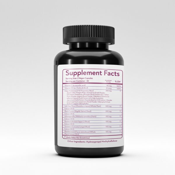 Rushi Herbs Sea Moss, Black Seed Oil, Ashwagandha & Burdock Root – Complete Wellness Blend for Immunity, Energy – 60 Vegan Capsules