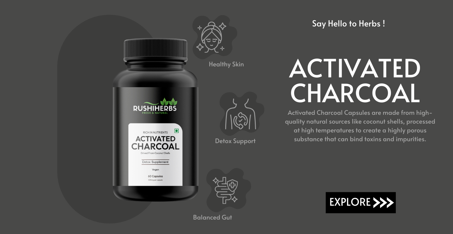 Activated Charcoal Capsules are made from high-quality natural sources like coconut shells, processed at high temperatures to create a highly porous substance that can bind toxins and impurities.