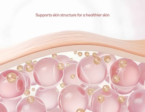 Collagen and hyaluronic acid help support skin