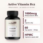 Rushi Herbs Vitamin B12 Methylcobalamin 1000mcg - 60 Veg Capsules