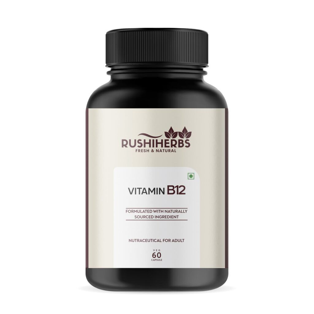 Rushi Herbs Vitamin B12 Methylcobalamin 1000mcg, 60 veg capsules