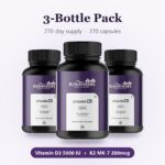 Rushi Herbs Vitamin D3 5000 IU with Vitamin K2 MK-7 200mcg - 90 Veg Capsules